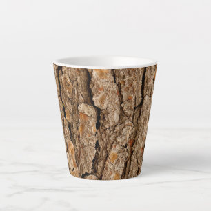 Tasse Latte Texture de l'écorce de pin