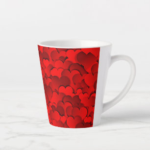 Tasse Latte Texture des Coeurs