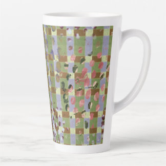Tasse Latte Textured Pointillism Grid Pattern Artwork