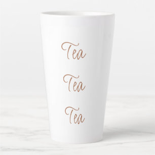 Tasse Latte Thé Thé   Typographie de script stylé simple