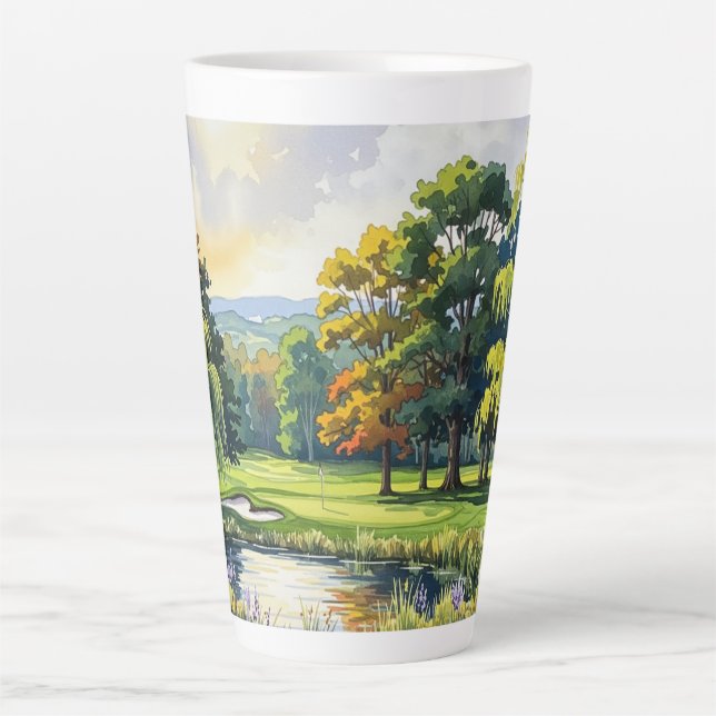 Tasse Latte Thème de golf (Devant)