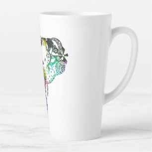 Tasse Latte Tie teinture arc-en-ciel ligne enchevêtrement élép