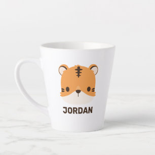 Tasse Latte Tigre mignon avec nom personnalisé