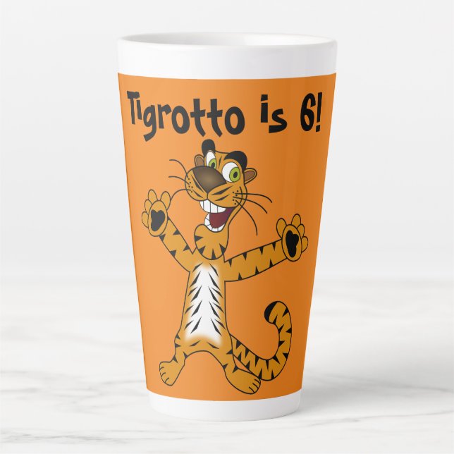 Tasse Latte Tigrotto est 6 Enfant d'anniversaire (Devant)