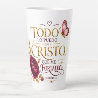 Tasse Latte Todo lo Puedo en Cristo que me Fortalece | Espagno