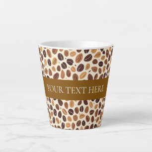 Tasse Latte Tons de torréfaction de grains de café chauds en m