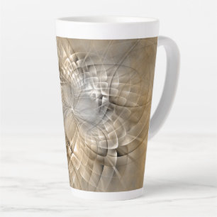 Tasse Latte Tons Terre Abstrait Art fractal moderne Texture