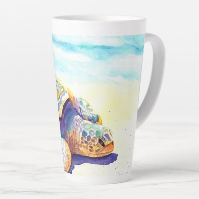 Tasse Latte Tortue de soleil 6 (Angle droit)
