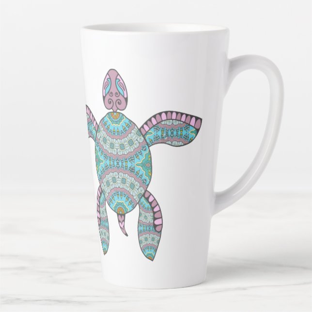 Tasse Latte Tortue tribale (Droite)
