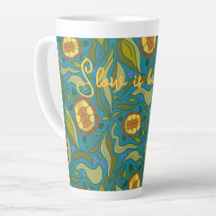 Tasse Latte Tortues bleues inspirantes Slow is Beautiful