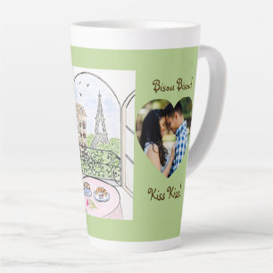 Tasse Latte Tour Eiffel capricieuse Bisou Baiser PHOTO