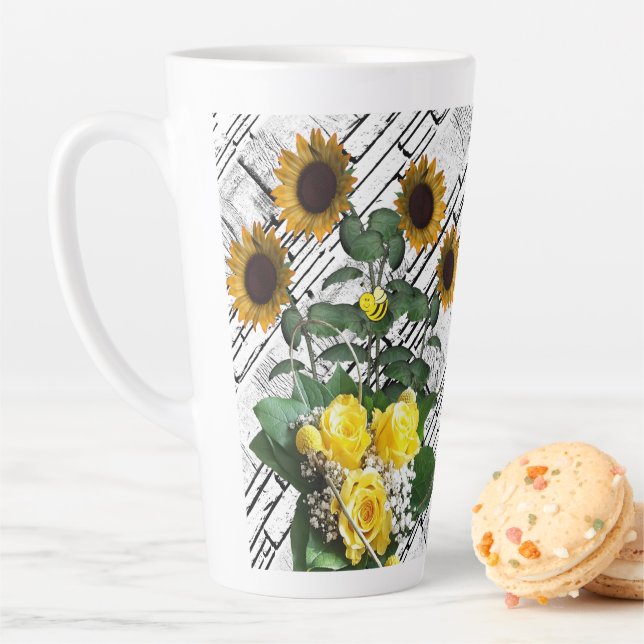 Tasse Latte Tournesol blanc brique latte Musique (En situation)