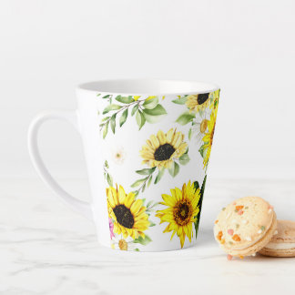 Tasse Latte Tournesol d'aquarelle 7