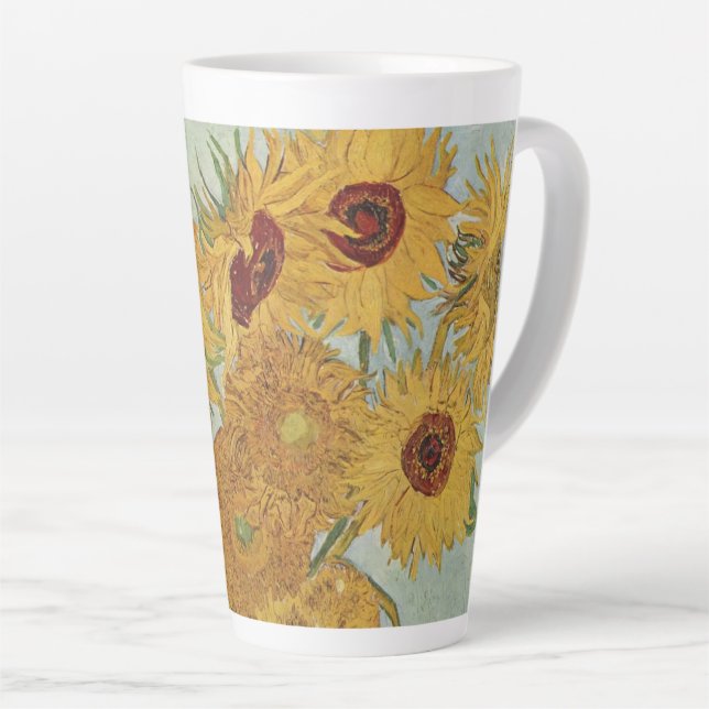 Tasse Latte Tournesols (en bleu)-Vincent van Gogh (Angle droit)