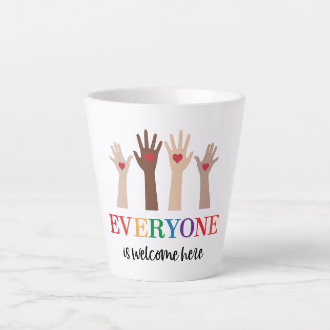 Tasse Latte Tout Le Monde Est Le Bienvenu Ici Enseignant Idaho (Devant)