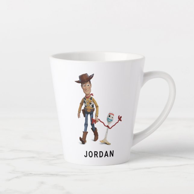 Tasse Latte Toy Story 4| Woody & Forky Walking Together (Droite)