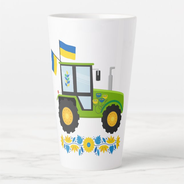 Tasse Latte Tracteur Whimsical Ukraine (Devant)