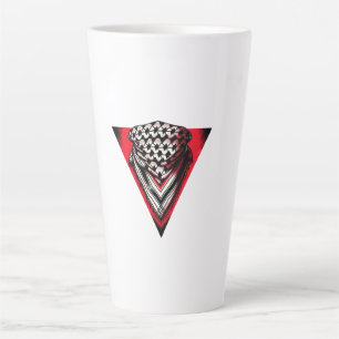 Tasse Latte Triangle rouge inversé keffiyeh