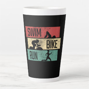 Tasse Latte Triathlon - Nager Vélo Courir