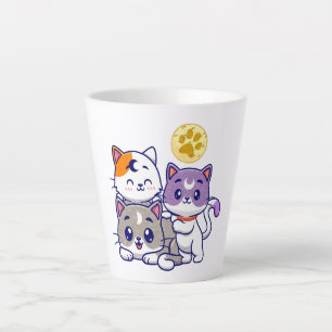 Tasse Latte Trio adorable - Trois chats mignons