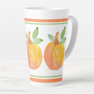 Tasse Latte Trois Citrouilles aquarelle 2