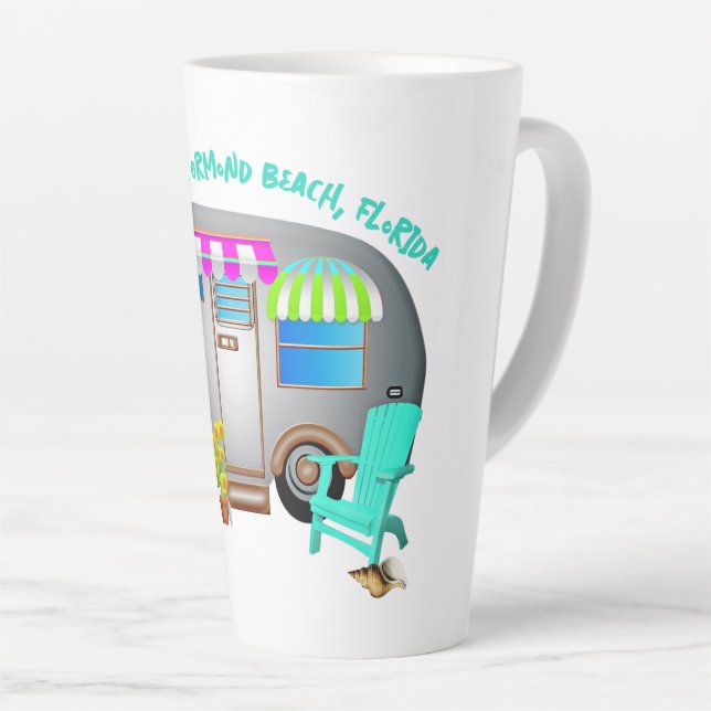 Tasse Latte Tropical Camping Travel Trailer Personnalisé Dire (Angle droit)