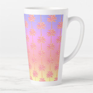 Tasse Latte Tropical Sunset Island Girl Palm Rose