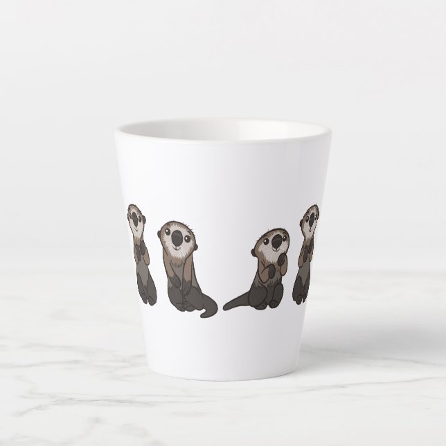 Tasse Latte Trouver des loutres à cordes (Devant)