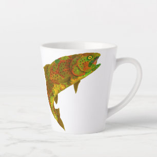 Tasse Latte Truite arc-en-ciel feuille Aspen 6