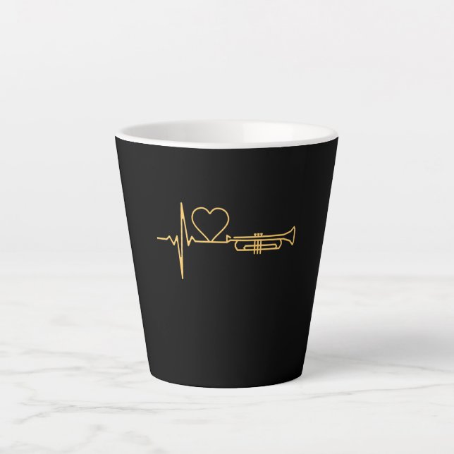 Tasse Latte Trumpet - Trumpet Hearbeat cadeau (Devant)