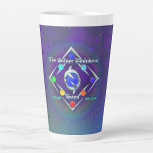 Tasse Latte TSDS : Logo bleu et vert de la vie et de l'amour