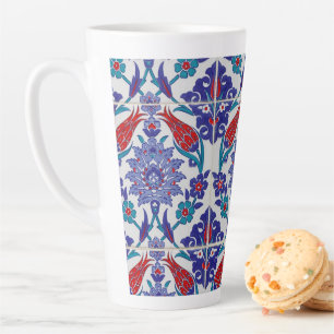 Tasse Latte Tulipe Turque Oriental Arabesque Floral Art Visuel