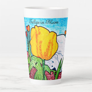 Tasse Latte Tulipes en fleurs