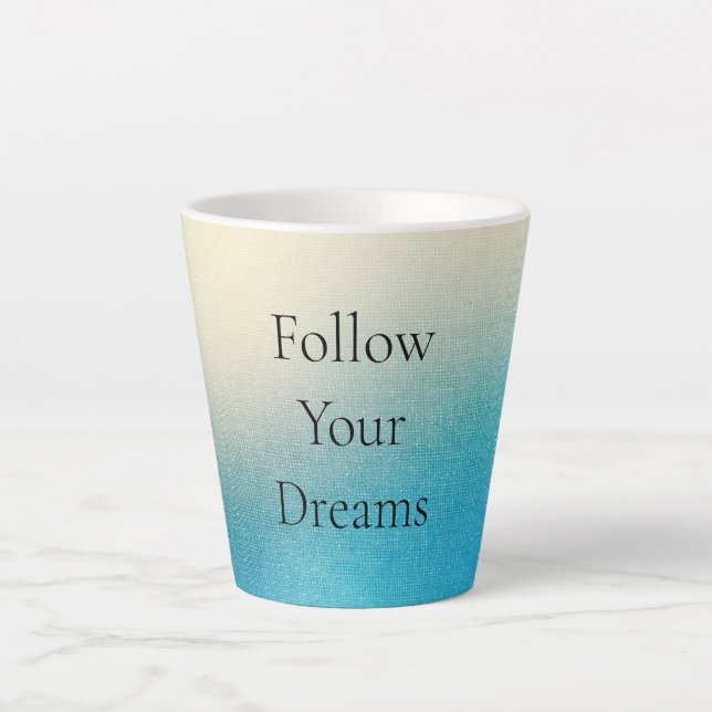 Tasse Latte Turquoise Chic Blanc Aqua bleu (Devant)