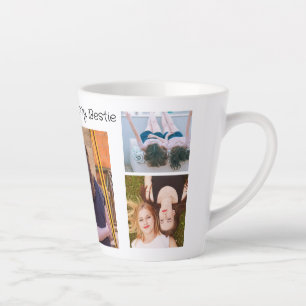 Tasse Latte Twinning personnalisé avec My Bestie Photo Collage