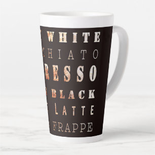 Tasse Latte Type de café moderne élégant Typographie Brown