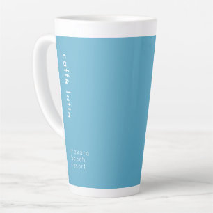Tasse Latte Typographie Bleue Océanique Minimale Grande