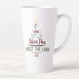 Tasse Latte Typographie de Carol Rustique Christian Christmas