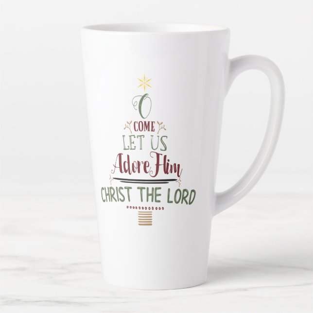Tasse Latte Typographie de Carol Rustique Christian Christmas (Droite)