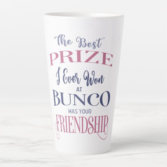 Tasse Latte Typographie du meilleur prix Friendship Bunco (Devant)