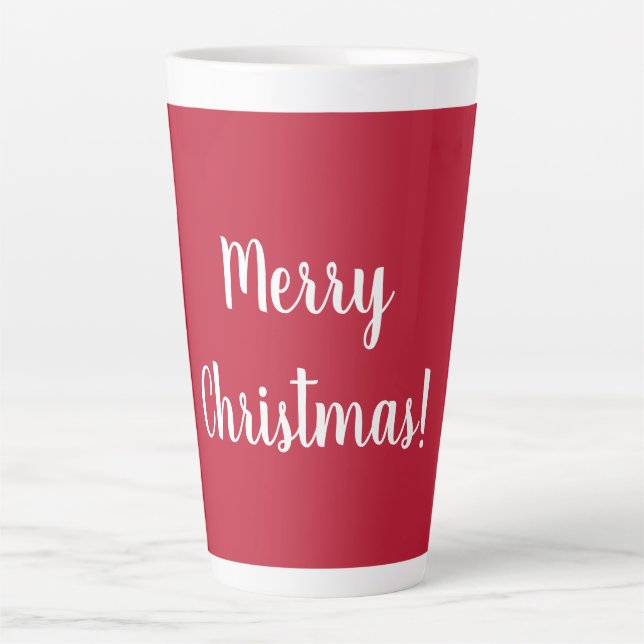Tasse Latte Typographie du script de Noël Red Joyer (Devant)
