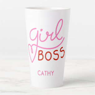 Tasse Latte Typographie moderne de la fille Boss amusante Latt