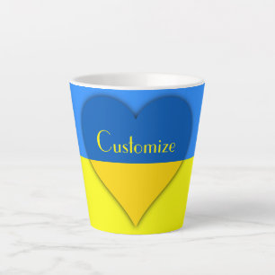 Tasse Latte Ukraine Drapeau bleu jaune Thunder_Cove 