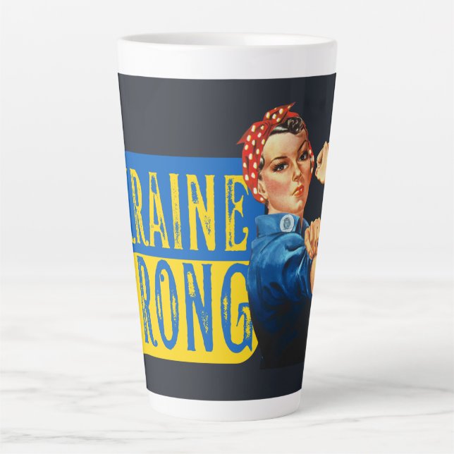 Tasse Latte Ukraine Rosie forte le Riveter (Devant)