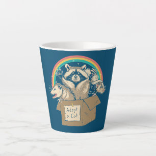 Tasse Latte Un Amoureux des chats amusant adopte un chat Possu