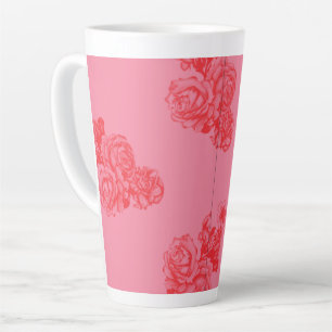 Tasse Latte Un arrangement floral élégant en rose et or, par