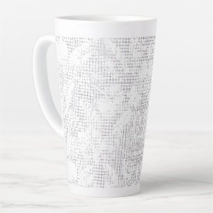 Tasse Latte Un arrière - plan blanc avec un arrangement ludiqu