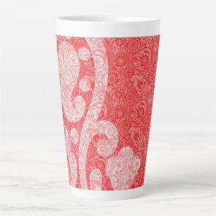 Tasse Latte Un design paisley orné avec des couleurs riches ro