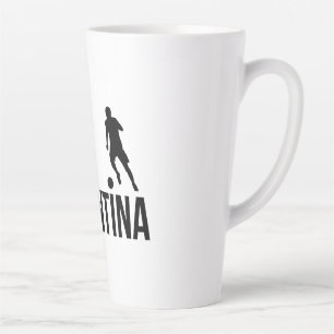 Tasse Latte Un joueur de football du drapeau argentin utilise 