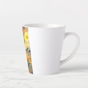 Tasse Latte Un jour ensoleillé